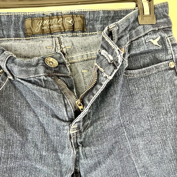 Grane Jeans Junior Sz 5 Skinny Low Rise Blue Denim Stretch Zip Fly Medium Wash - Picture 9 of 12